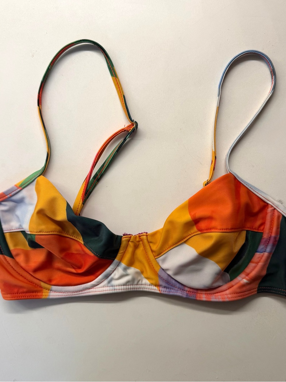 NWOT Mara Hoffman Lydia Printed Underwire Bikini Swim Top - Size XS